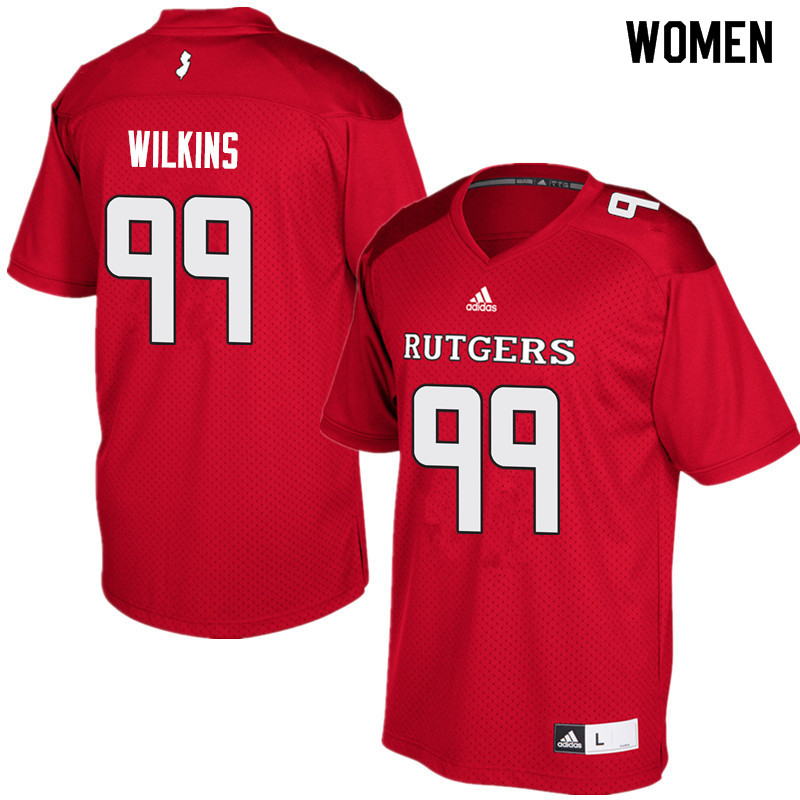 Women #99 Kevin Wilkins Rutgers Scarlet Knights College Football Jerseys Sale-Red